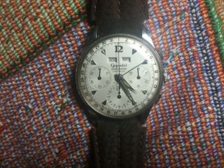 Vintage Wakmann 17 Jewel Incabloc Chronograph Mans Watch