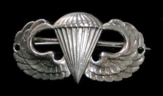 Vintage Sterling Silver Airborne Paratrooper Wings Badge