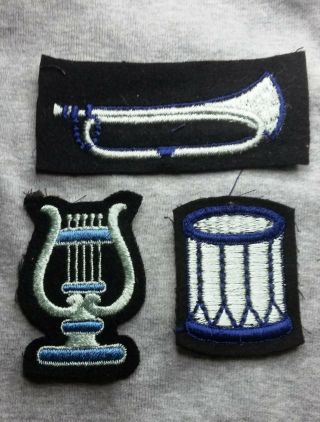 Rcaf Band Patches - - Bugle - - Lyre And - - Trumpet Ww2