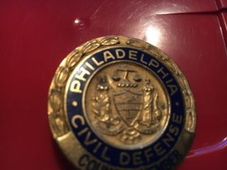 PHILADELPHIA PENNSYLVANIA CD CIVIL DEFENSE DEP.  SERVICE DIRECTOR BADGE 3