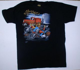 Brothers Of The Road T Shirt X - Large 3d Emblem Co American Biker 50/50 1986