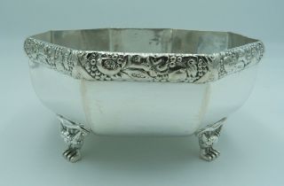 German Hammered Silver Footed Bowl 1920 