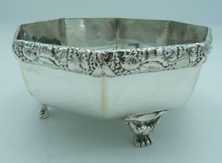 German Hammered Silver Footed Bowl 1920 ' s by Posen - Halmond und Krone Silber 4