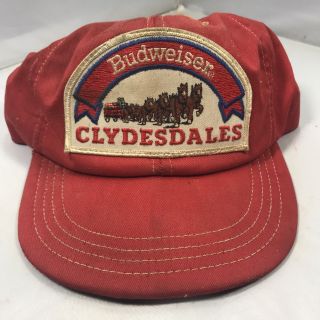 Vintage Budweiser Clydesdales Patch Snapback Trucker Hat Cap 70s 80s Usa Vtg