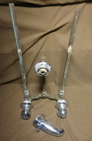 Vintage Crane Tub Spout With Faucets,  Knobs