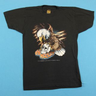 80s 3d Emblem Vintage T Shirt Men Xxs │ Easyriders Harley Davidson Skull Tee