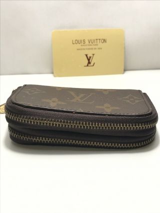 Vintage Louis Vuitton Zip Around Key Pouch - Coin Purse Brown LV Monogram 2