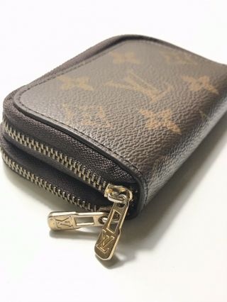 Vintage Louis Vuitton Zip Around Key Pouch - Coin Purse Brown LV Monogram 6