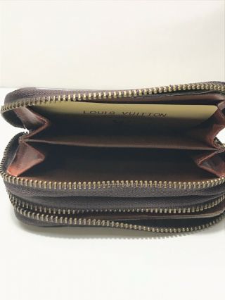 Vintage Louis Vuitton Zip Around Key Pouch - Coin Purse Brown LV Monogram 8