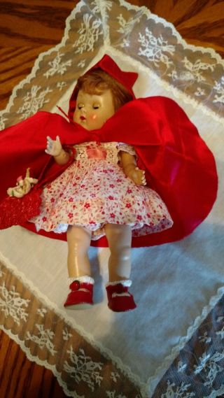 Hard Plastic Strung Vogue Ginny (1952) Red Riding Hood - Frolicking Fable Series