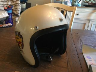 Vintage 1968 - BELL TOPTEX - motorcycle helmet - size 7 - 1/4 With Visor 2
