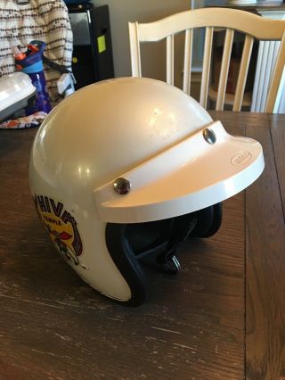 Vintage 1968 - BELL TOPTEX - motorcycle helmet - size 7 - 1/4 With Visor 3