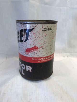 VINTAGE Fleet One QUART QT MOTOR OIL CAN EMPTY 2