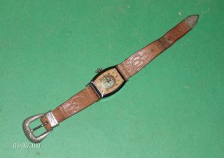 Vintage Dale Evans Watch with Horse Shoe & Cowhide Watch Band 2