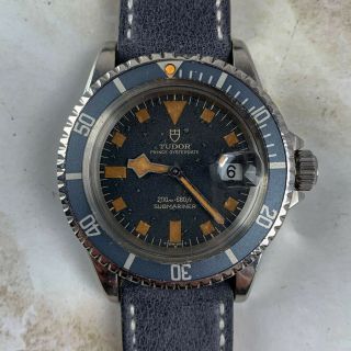 Vintage Tudor (by Rolex) Submariner Snowflake Wristwatch Ref.  9411/0 Blue Dial