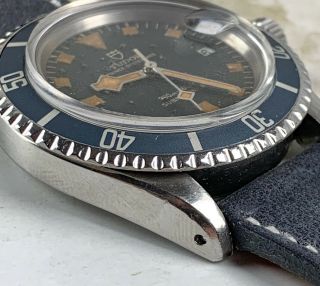 Vintage Tudor (by Rolex) Submariner Snowflake Wristwatch Ref.  9411/0 Blue Dial 7