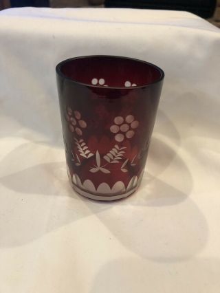 Ruby Red Antique Cordial Glass