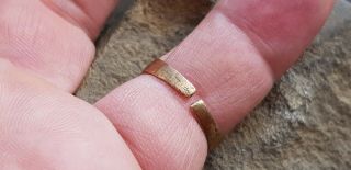 Unique very rare Post Medieval bronze signet ring.  L29m 3