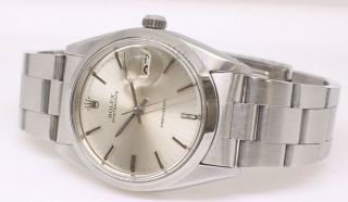 Auth ROLEX 6694 OYSTER DATE PRECISION Silver Dial SS Hand winding Men ' s Watch 4