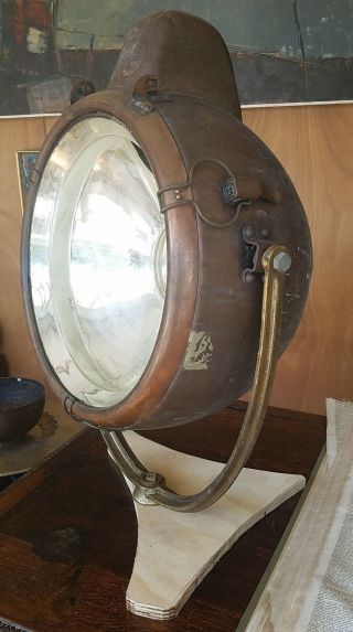 Vintage G.  E.  Copper Novalux Nautical Projector Search Spotlight