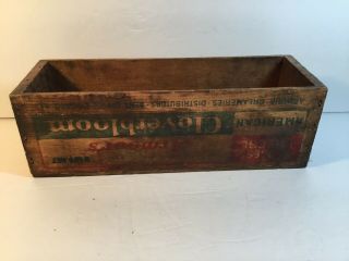 Vintage Antique Wooden 5 Lb.  Process Cheese Box Armour’s Cloverbloom Chicago IL 3