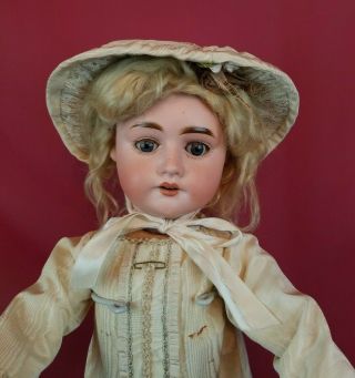 Antique German Felix Arena Mignon Bisque Head Doll Blue Sleep Eyes Rare