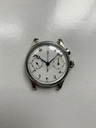 Vintage Omega 33.  3 Chro Chronograph Enamel Dial,  Oversized Watch 1936 37mm