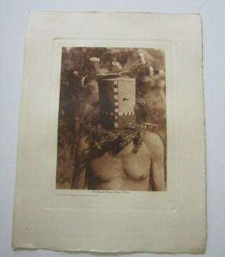 Antique Vintage Edward Curtis Photograph Cochiti American Indian Photogravure