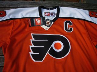 Nike Eric Lindros Philadelphia Flyers Orange Hockey Jersey sz.  52 NWT vtg 2