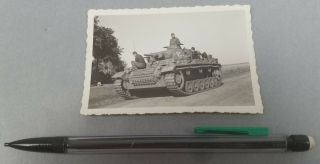 Wwii German Tiger Panzer Iii Tank Photo With Soldiers Heer Wehrmacht