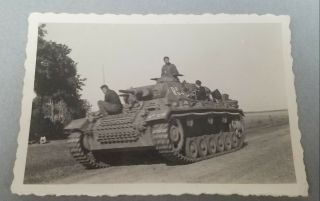 WWII German Tiger Panzer III Tank Photo With Soldiers Heer Wehrmacht 2