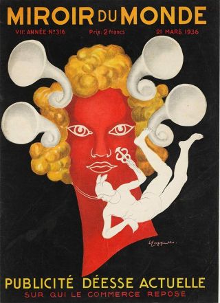 Rare Leonetto Cappiello 1936 Cover Vintage French Poster