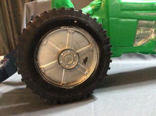 Vintage Large 1960 ' s Green Plastic Blow Mold Farm Tractor Toy 2