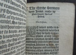 Rare HOOPER 1550 SERMONS JONAH Religion PROTESTANT MARTYR Carved Wood BINDING 11