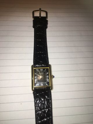 Cartier Must De Tank Vintage Gold Plated SV925 Hand winding Watch 2