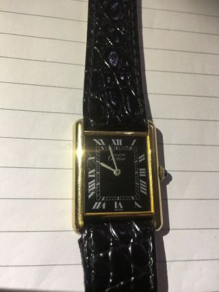 Cartier Must De Tank Vintage Gold Plated SV925 Hand winding Watch 3