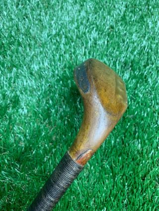 Antique Vintage R.  Forgan,  St Andrews Hickory Shaft Transitional Long Nose Wood 5
