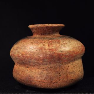 Pre - Columbian Colima Redware Double Pot With Fluted Top C.  200 Bc - 200 Ad