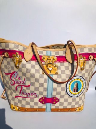 Auth ULTRA RARE LOUIS VUITTON summer Trunks ST TROPEZ CITIES neverfull bag 2