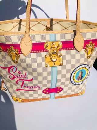 Auth ULTRA RARE LOUIS VUITTON summer Trunks ST TROPEZ CITIES neverfull bag 4