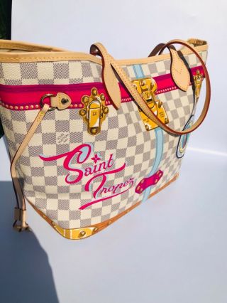 Auth ULTRA RARE LOUIS VUITTON summer Trunks ST TROPEZ CITIES neverfull bag 5