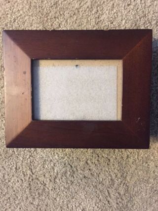 Vintage Walnut 3x5 Wood Photo Box Picture Holder Box Shadow Box