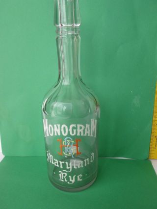 Antique Rare Maryland Back Bar Whiskey Bottle