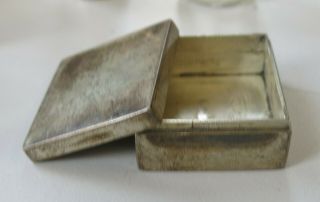 Antique/Vintage Silver Dollhouse Miniature Tea Service Candlesticks & Pill Box 5