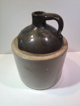 Whiskey Jug One Gallon Stoneware Moonshine Brown Beige Collectibles Home Decor