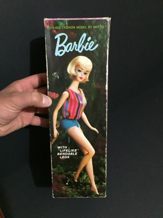 Very 1958 1070 Ash Blonde Bendable Leg Nrmint Box Barbie Mattel Vintage