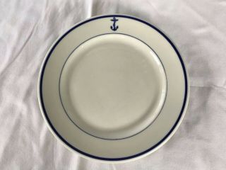 Vintage Shenango China Fouled Anchor U.  S.  Navy 9 5/8 " Officers Mess Dinner Plate