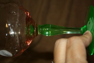 Watermelon green and pink depression Champagne Glass 3