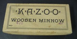 C.  1910 Red Kazoo Wooden Minnow Rhodes Shakespeare 105 Box Nearmint