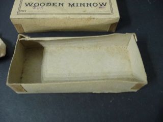 c.  1910 Red KAZOO Wooden Minnow Rhodes Shakespeare 105 Box NearMint 5
